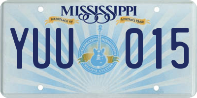 MS license plate YUU015