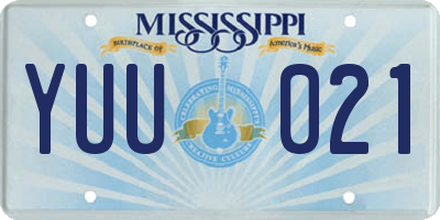 MS license plate YUU021