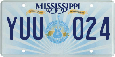 MS license plate YUU024