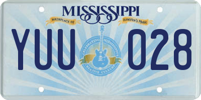 MS license plate YUU028