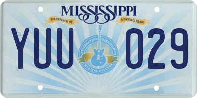 MS license plate YUU029