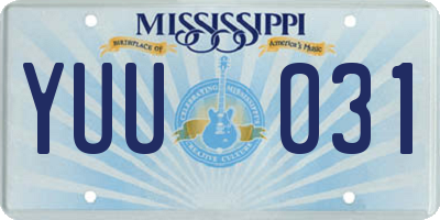 MS license plate YUU031