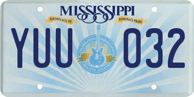 MS license plate YUU032