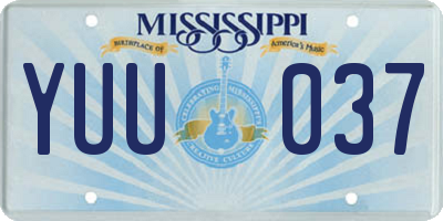 MS license plate YUU037