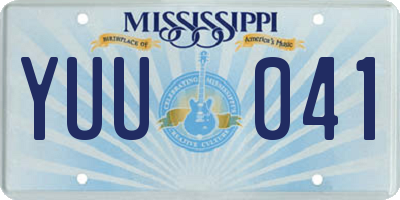 MS license plate YUU041