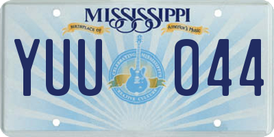 MS license plate YUU044