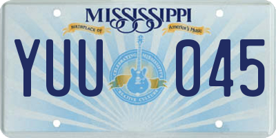 MS license plate YUU045