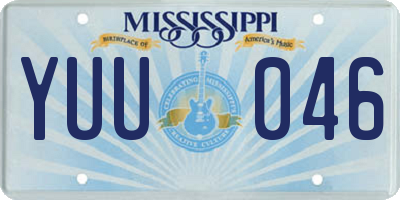 MS license plate YUU046