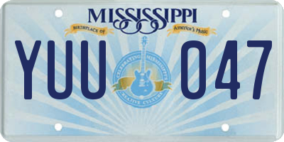 MS license plate YUU047