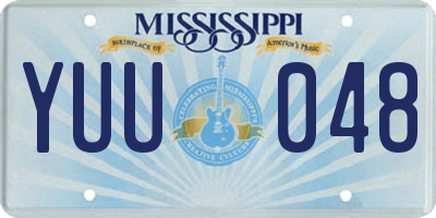 MS license plate YUU048