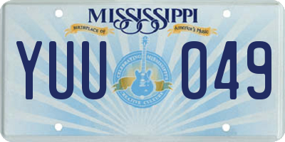 MS license plate YUU049