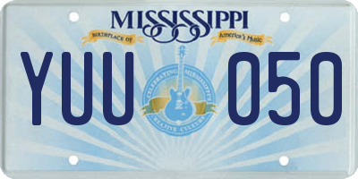 MS license plate YUU050