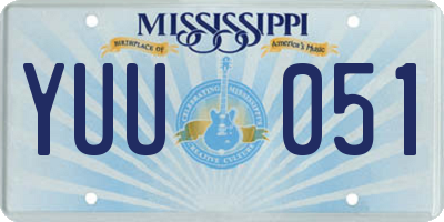 MS license plate YUU051