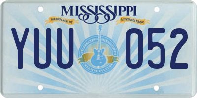 MS license plate YUU052