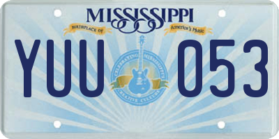 MS license plate YUU053