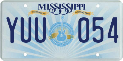 MS license plate YUU054