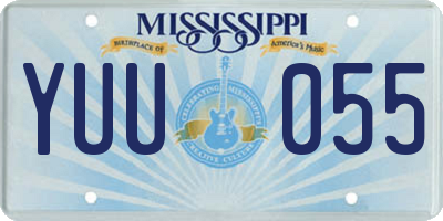 MS license plate YUU055
