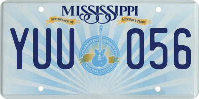 MS license plate YUU056