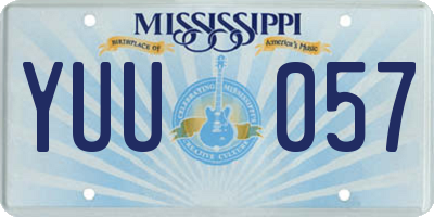 MS license plate YUU057