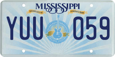 MS license plate YUU059
