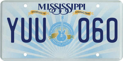MS license plate YUU060