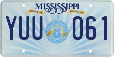 MS license plate YUU061