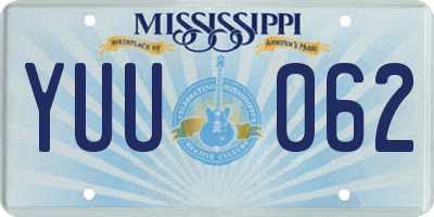 MS license plate YUU062