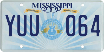 MS license plate YUU064