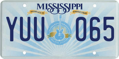 MS license plate YUU065