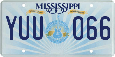 MS license plate YUU066