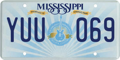 MS license plate YUU069