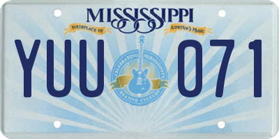 MS license plate YUU071