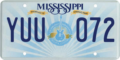 MS license plate YUU072