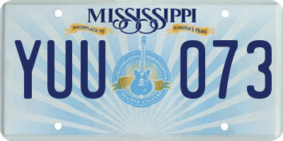 MS license plate YUU073