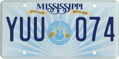 MS license plate YUU074