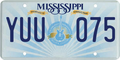 MS license plate YUU075