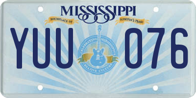 MS license plate YUU076