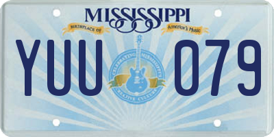 MS license plate YUU079