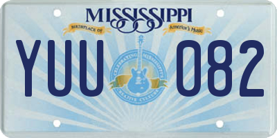 MS license plate YUU082