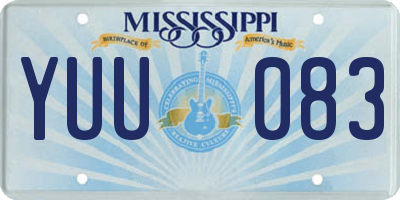 MS license plate YUU083