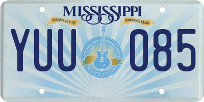 MS license plate YUU085