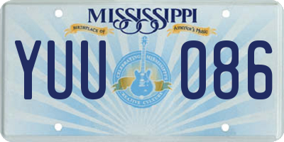 MS license plate YUU086