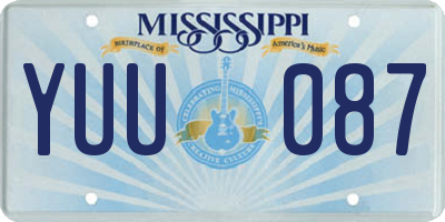 MS license plate YUU087