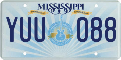 MS license plate YUU088