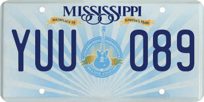 MS license plate YUU089