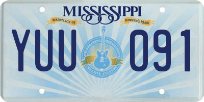 MS license plate YUU091