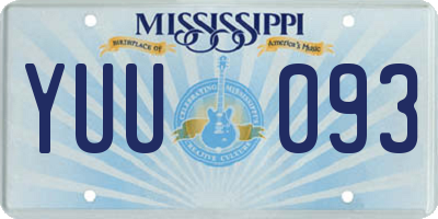MS license plate YUU093