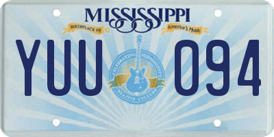 MS license plate YUU094