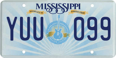 MS license plate YUU099