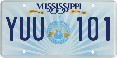 MS license plate YUU101